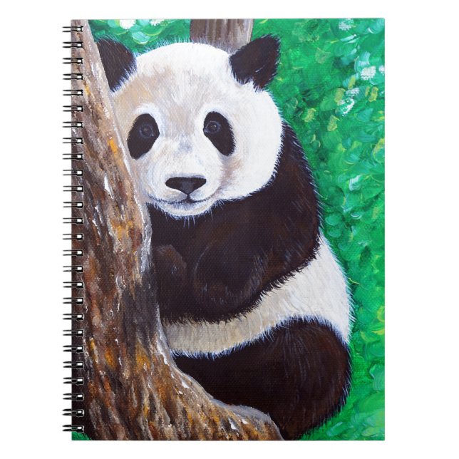 Carnet Panda dans une peinture d'arbre (Devant)