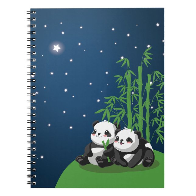 Carnet Panda de nuit d'étoile (Devant)
