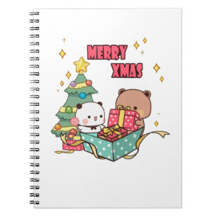Carnet Panda Et Brownie Bear Couple, Joyeux Noël