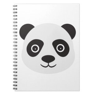 Carnet Panda Face Ours noir et blanc