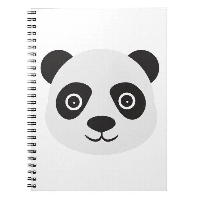 Carnet Panda Face Ours noir et blanc (Devant)