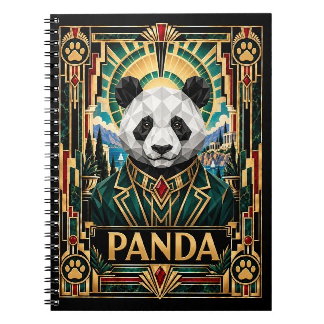 Carnet Panda, faune Art déco (Devant)