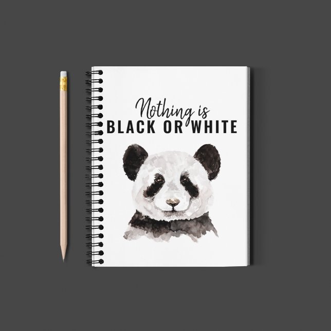 Carnet Panda Funky Moderne Noir Et Blanc Avec Citation (Créateur téléchargé)
