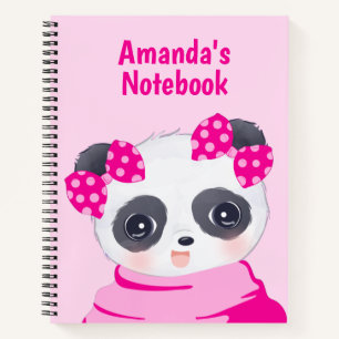 Carnet Panda Girl rose