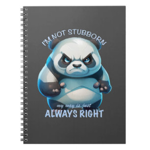 Carnet Panda Je ne suis pas têtu Mon chemin est toujours