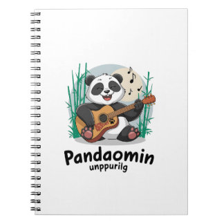 Carnet Panda Jouant de la Guitare - Panda Musical Amusant