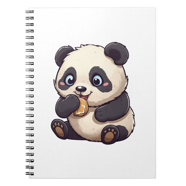 Carnet Panda mange un biscuit (Devant)