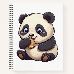 Carnet Panda mange un biscuit