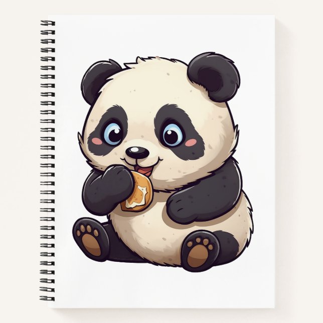 Carnet Panda mange un biscuit (Devant)