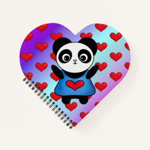 Carnet Panda Mignon Amour du Cœur Motivation Joie
