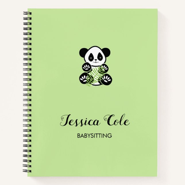 Carnet Panda ours pâle vert pâle (Devant)