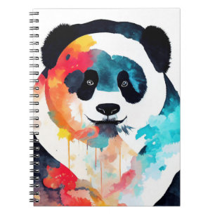 Carnet Panda Ours Sauvage Nature Animal Couleur Art Peint