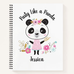 Carnet Panda rose mignon personnalisé
