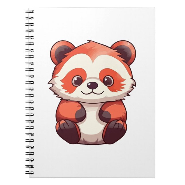 Carnet Panda rouge mignonne (Devant)