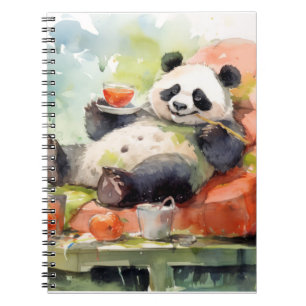 Carnet Panda Se Détendre Dans Le Jardin Animaux Amusants