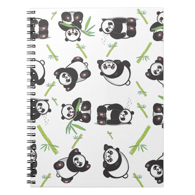 Carnet panda tuile mignonne bleu motif (Devant)