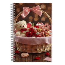 Panier de roses Teddy Romance Histoire d'amour de 
