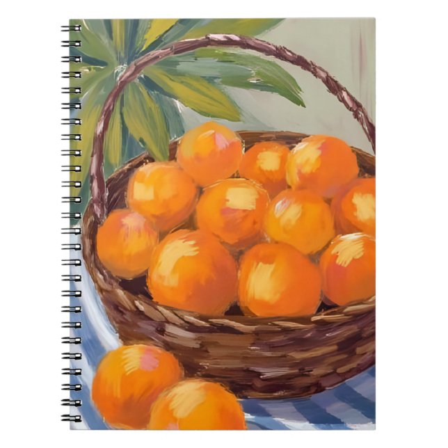 Carnet Panier d'oranges Fruit Citron Peinture (Devant)