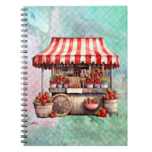 Carnet Panier fraise Aquarelle