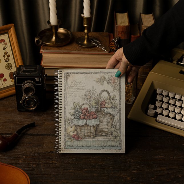 Carnet Paniers vintage de fruits motif  (Créateur téléchargé)