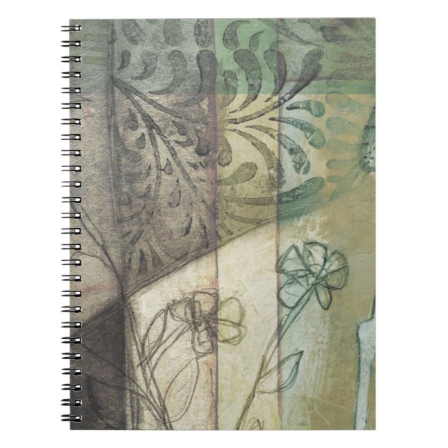 Carnet Panneau de jardin avec Feuilles, fleurs et herbe (Devant)