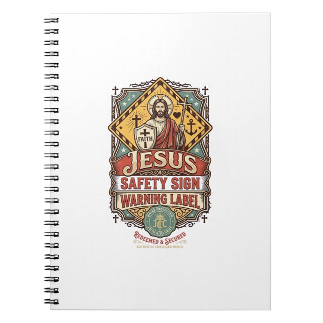 Carnet Panneau de sécurité Jésus Étiquette d'avertissemen (Devant)