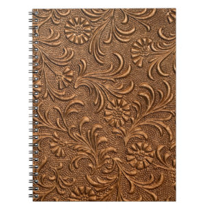 Carnet panneau floral gaufré, cuivre