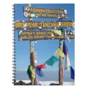 Carnet Panneau indicateur au sommet du Kilimanjaro kenya
