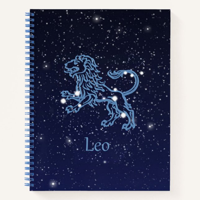 Carnet Panneau Léo Constellation et Zodiaque avec étoiles (Devant)