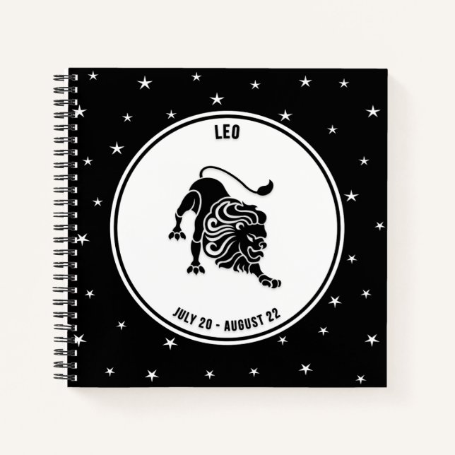 Carnet Panneau Leo Zodiac, Noir & Blanc (Devant)