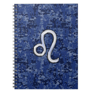Carnet Panneau Leo Zodiac sur Camouflage numérique bleu