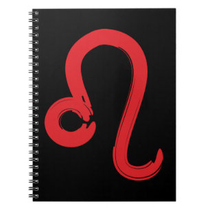 Carnet Panneau rouge LEO Zodiac Juillet Août Anniversaire