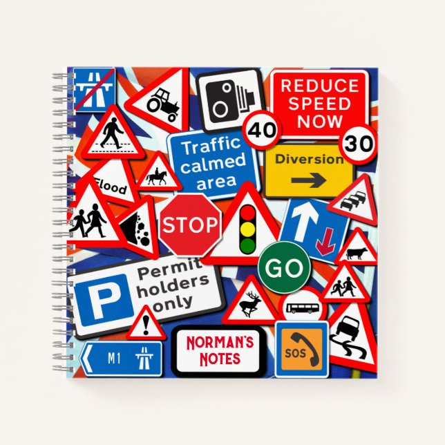 Carnet Panneaux de signalisation personnalisés (Devant)