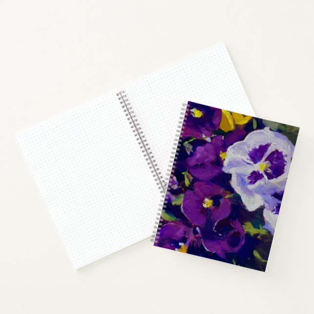 Carnet Pansies blanches violettes et violettes (Intérieur)