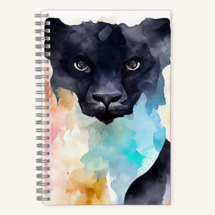 Carnet Panther Black Wild Animal Nature Aquarelle Art