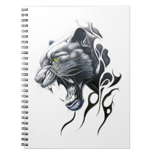 Carnet Panther Wild Animal Nature Illustration Art tatoua