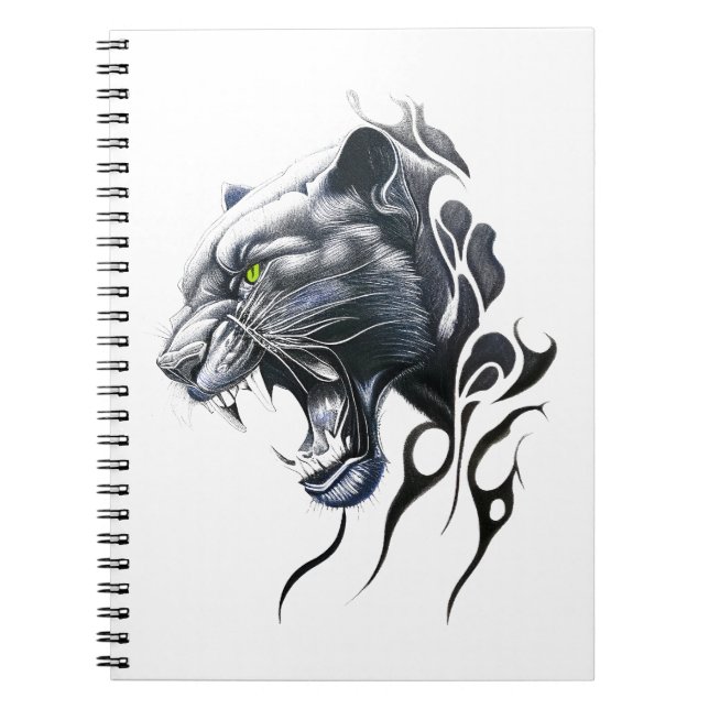 Carnet Panther Wild Animal Nature Illustration Art tatoua (Devant)