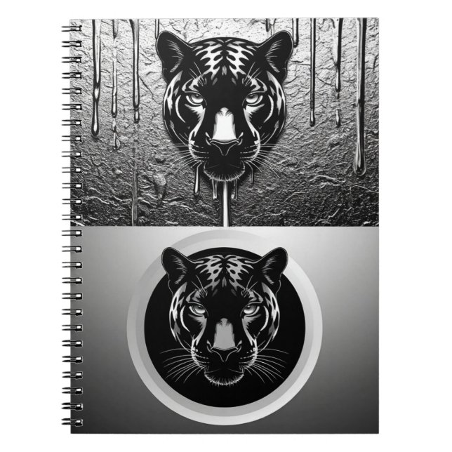 Carnet Panthère noire avec effet de peinture qui coule 🐆 (Devant)