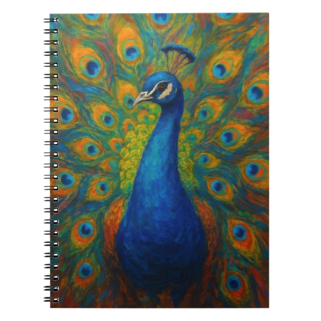 Carnet Paon à l'aquarelle (Devant)