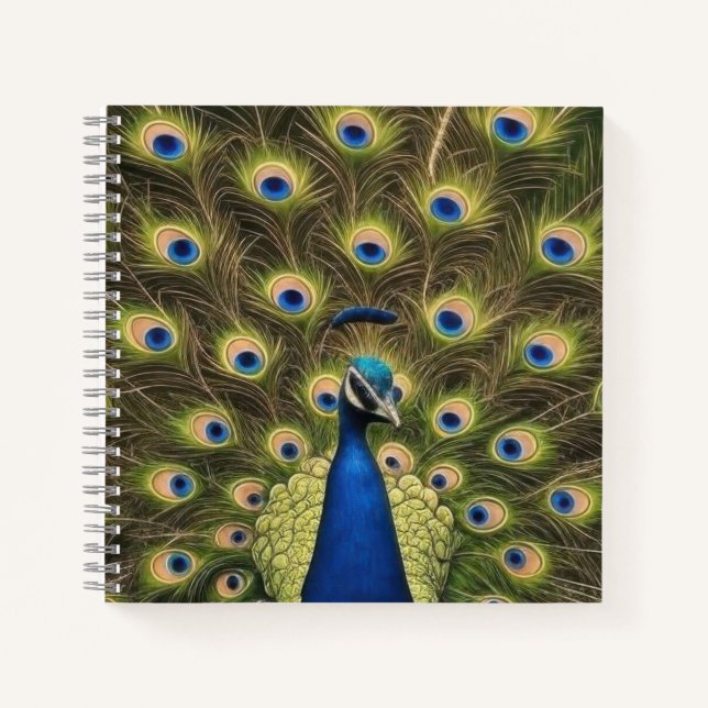 Carnet Paon Bleu (Devant)