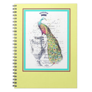 Carnet paon royal vintage