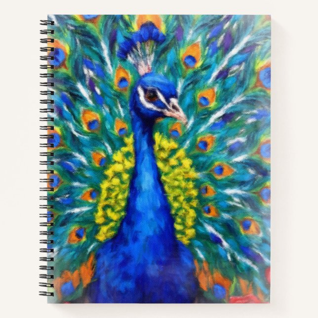 Carnet Paon vibrant (Devant)