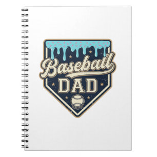 Carnet Papa Baseball Drippy Plaque de Base Vintage Vector