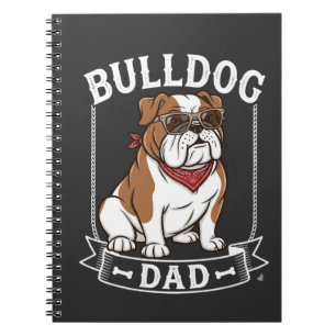 Carnet Papa Bouledogue Chien Lunettes de soleil Bandana