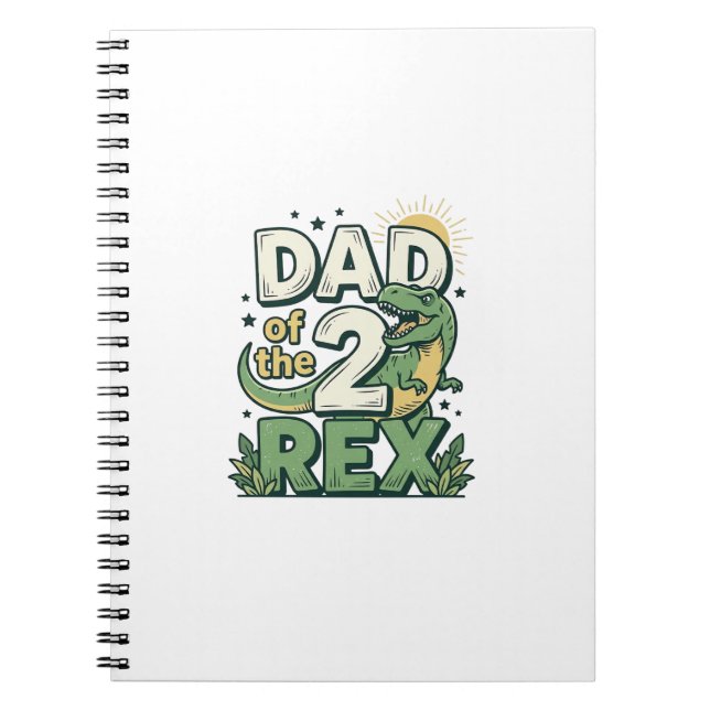 Carnet Papa des 2 Rex T-shirt de conception de père de di (Devant)