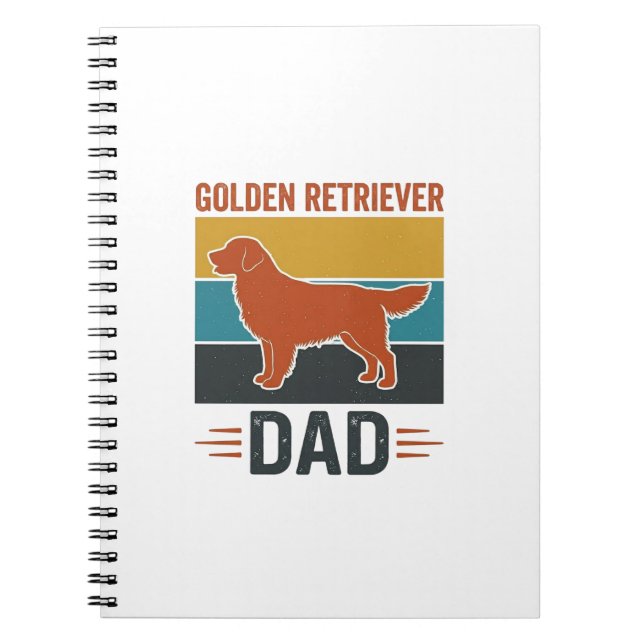 Carnet Papa Golden Retriever Conception Vectorielle pour  (Devant)