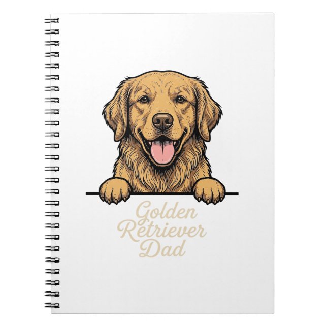Carnet Papa Golden Retriever Gravure Vintage (Devant)