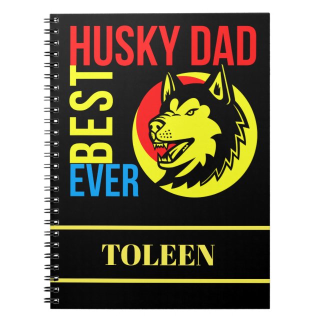 Carnet Papa Husky Personnalisé, Papa Chien (Devant)