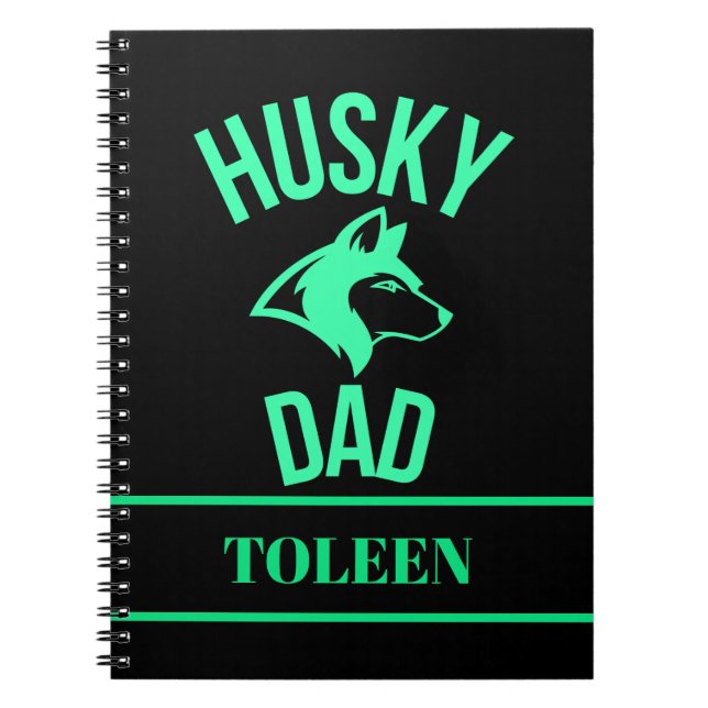 Carnet Papa Husky Personnalisé, Papa Chien (Devant)