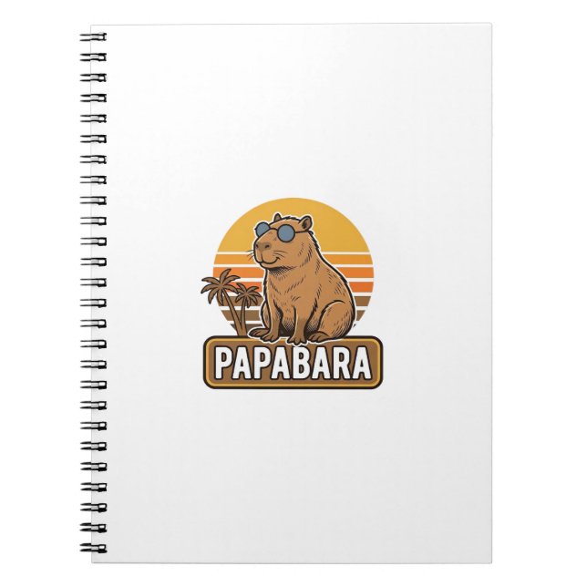 Carnet PAPABARA Conception Vectorielle Papa Capybara Rétr (Devant)